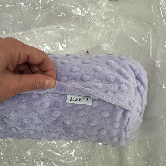 Sonoma Lavender Spa Bolster Neck Roll in Classic Lilac Dots Purple Heatable NEW - Picture 2 of 16